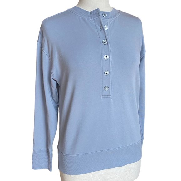 Athleta Balanced Henley Popover Active Athlesiure Lounge Oversize Sweatshirt-XXS - Picture 1 of 11